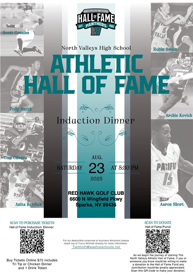Induction Dinner flyer with QR codes